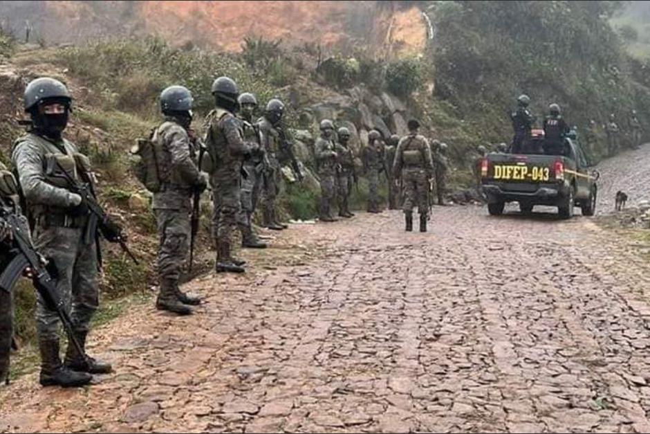 El Ejército y la PNC desplegaron 950 agentes y soldados al área de conflicto en Tajumulco, San Marcos. (Foto: Ejército)