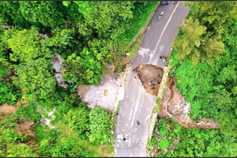 La carretera colaps&oacute; debido a las lluvias y la falta de mantenimiento. (Foto: Municipalidad de San Mart&iacute;n Jilotepeque)&nbsp;