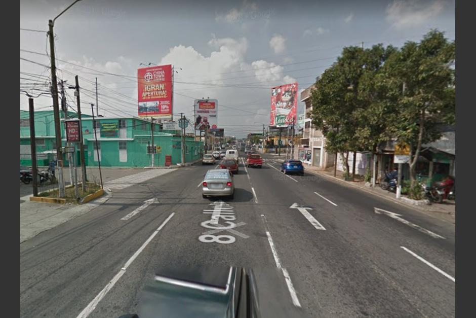 Los usuarios reportaron un enorme agujero en un sector de la zona 12. (Foto: Google Maps)&nbsp;