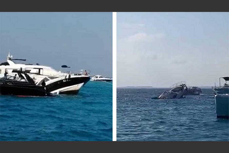 Un dram&aacute;tico video captado por turistas muestran el hundimiento de un lujoso yate. (Foto: redes sociales)&nbsp;