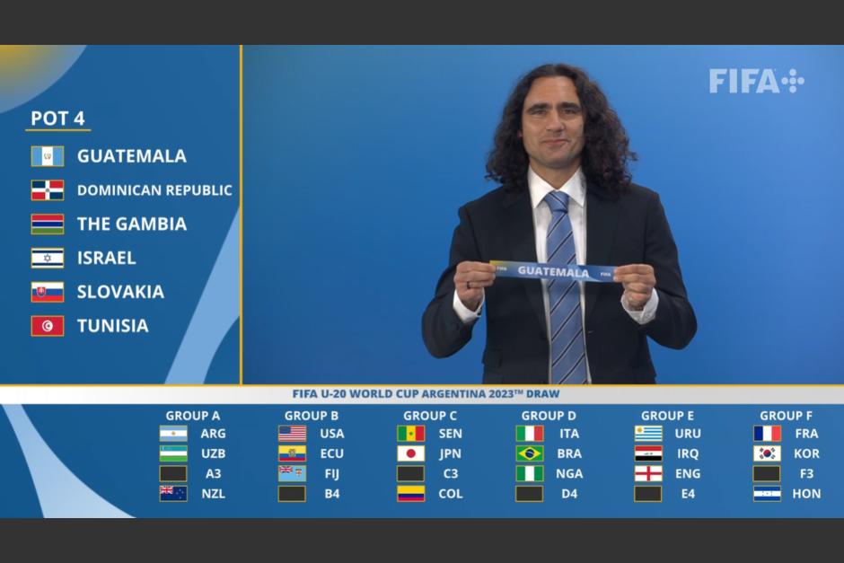 El momento en el que aparece el nombre de Guatemala, destinado al grupo A. (Foto: FIFA+)