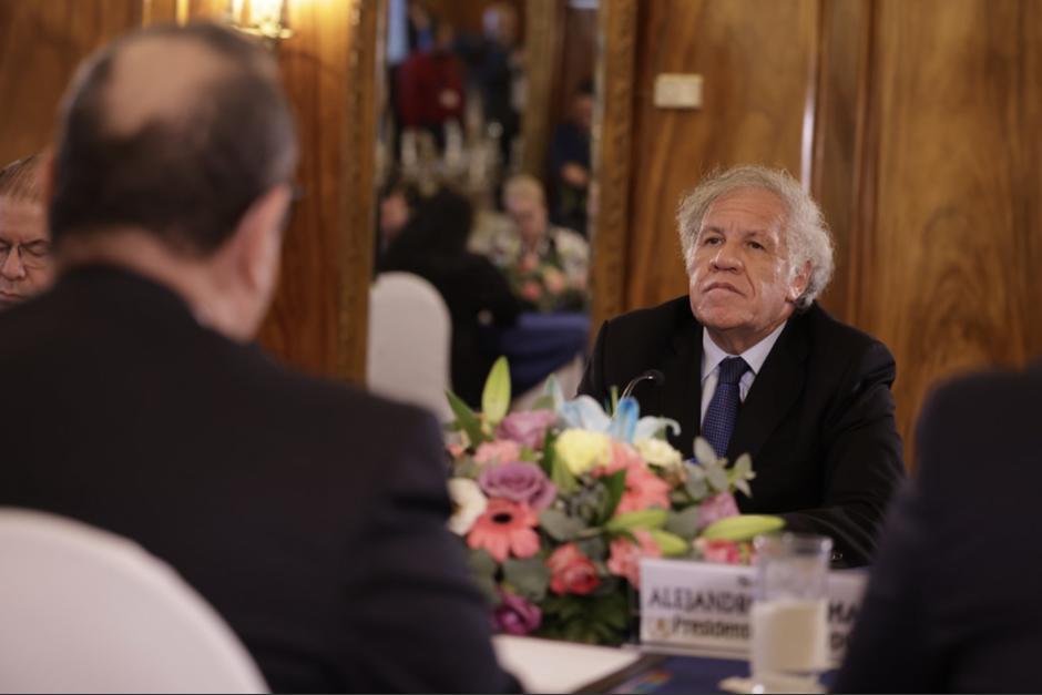 El jefe de la OEA, Luis Almagro, sostuvo una reunión con el presidente Alejandro Giammattei. (Foto: Presidencia)