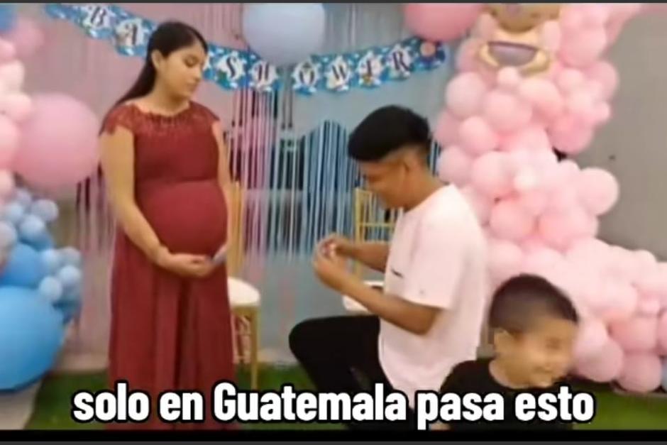Un guatemalteco propuso matrimonio a una joven en pleno Baby Shower, pero las cosas no salieron como quería. (Foto: captura de video)