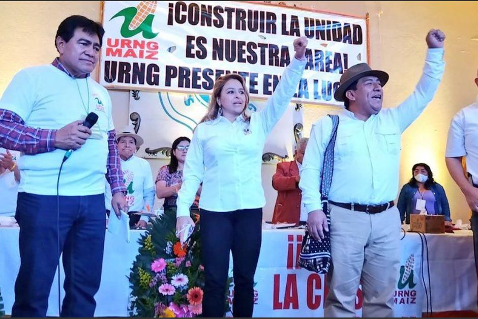 La coalición URNG-Winaq proclamó al exdiputado Amílcar Pop, como presidenciable y a Mónica Enríquez, como vicepresidenciable. (Foto: Twitter/URNG-Maíz)