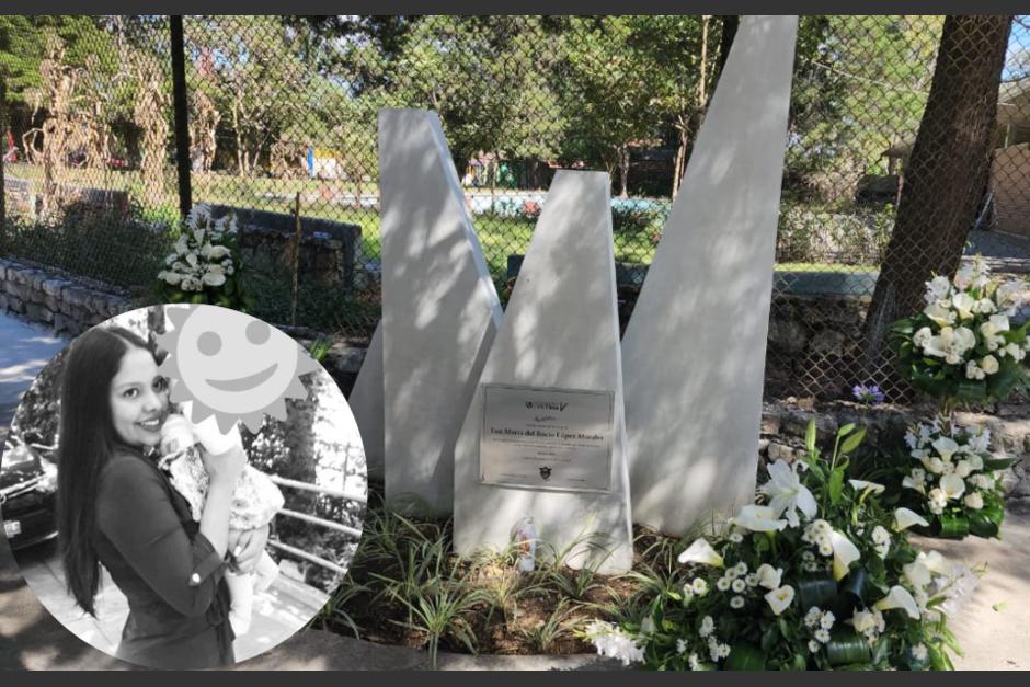 Un monumento en memoria de Luz María fue develado en el lugar en donde su cuerpo fue encontrado. (Foto: Soy502)