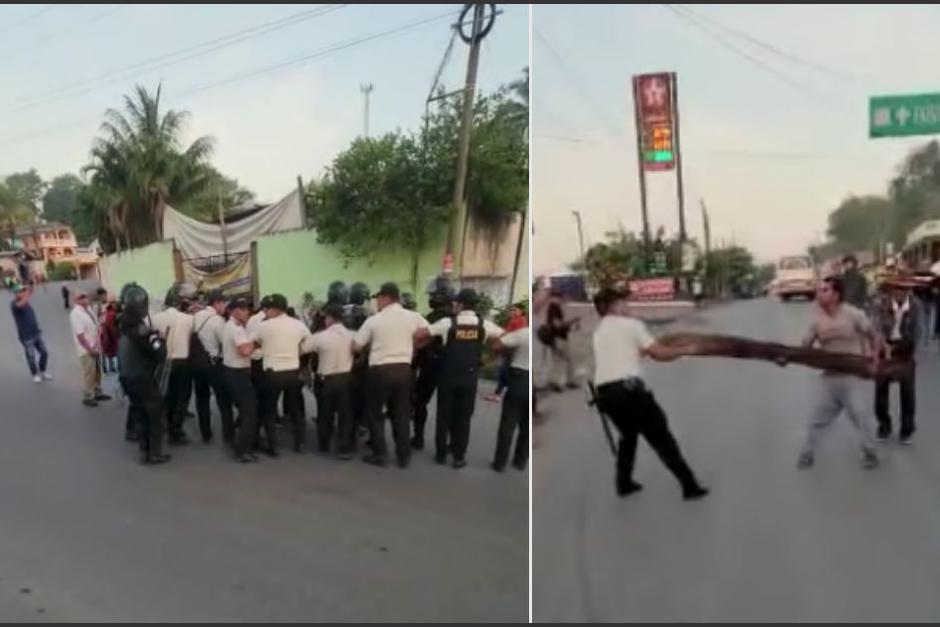 La PNC desaloj&oacute; a un grupo de simpatizantes del MLP. (Foto: Captura de video)