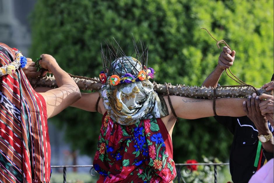 Los Gateadores de Sajcabaj&aacute; se hicieron presentes en el acto oficial para declarar la Semana Santa de Guatemala como Patrimonio de la Humanidad. (Foto: Ministerio de Cultura)