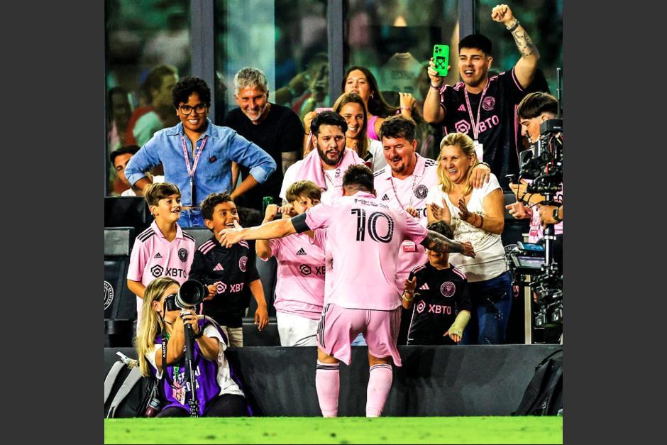 Con su familia, as&iacute; celebr&oacute; Messi el gol de la victoria del Inter Miami. (Foto:&nbsp;@brfootball)