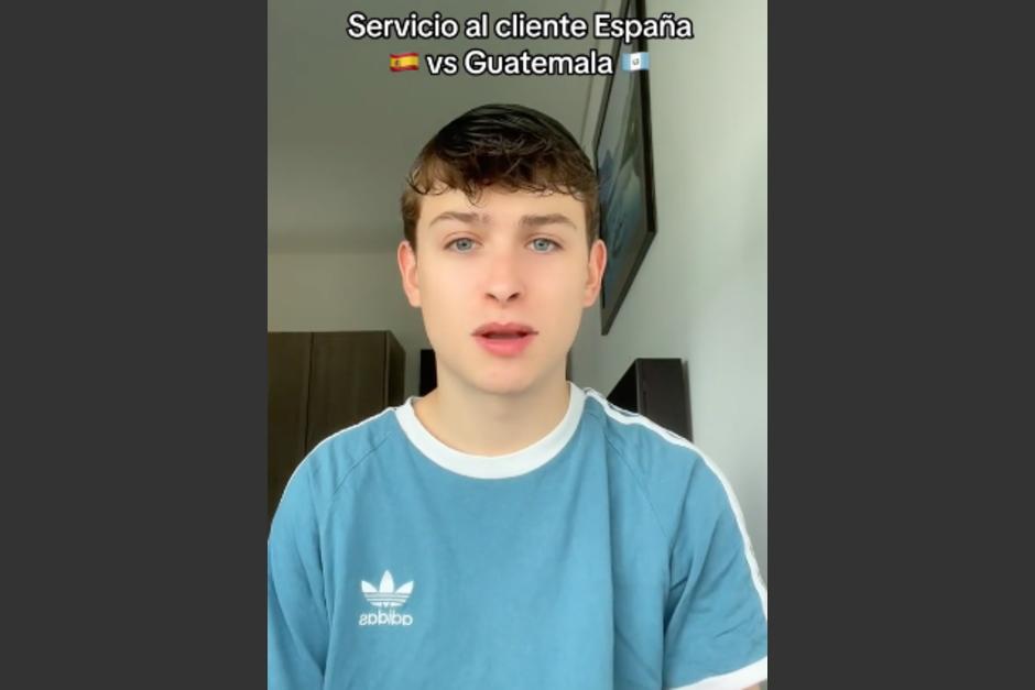 El joven español hizo una comparativa del servicio al cliente en España y en Guatemala. (Foto: captura de video)