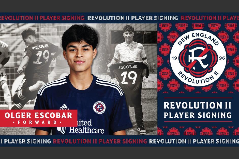 Olger Escobar, delantero guatemalteco de 16 años, firmó su primer contrato profesional. (Foto: New England Revolution)