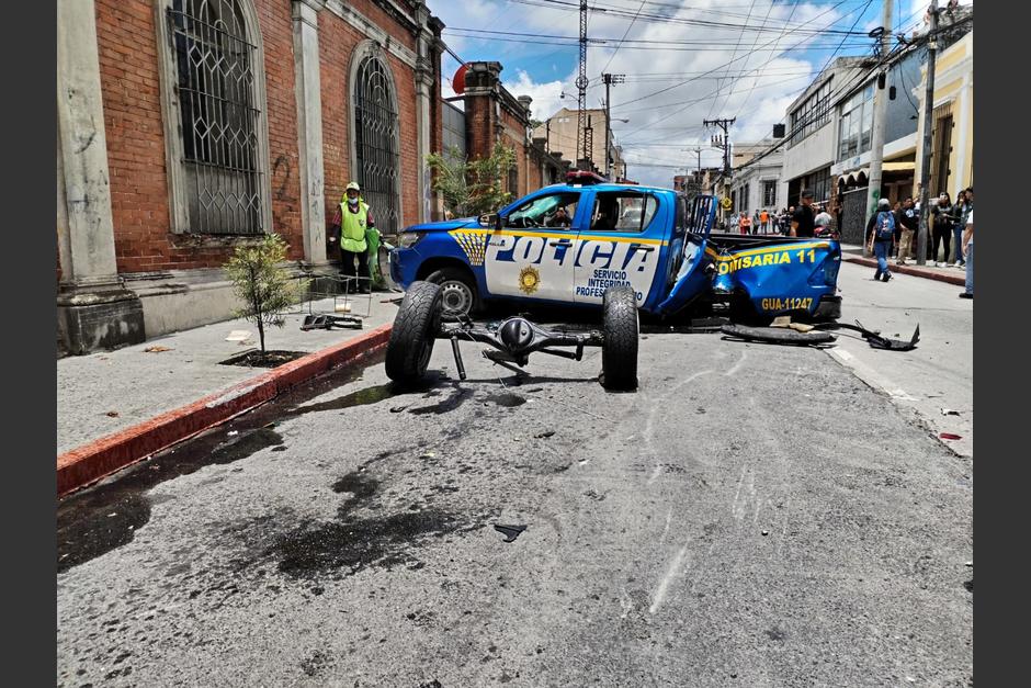 Un accidente se registró en zona 1 capitalina. (Foto: CBV)&nbsp;