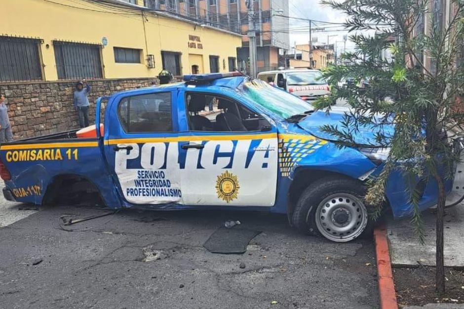 Una conductora narr&oacute; el momento del accidente de una patrulla en zona 1. (Foto: PNC)