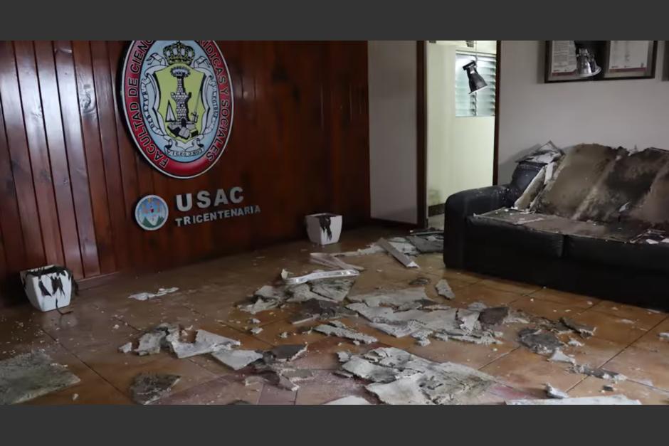 La Usac asegura que la Facultad de Derecho se encuentra "en estado alarmante", esto fue lo que dijeron. (Foto: captura de video)