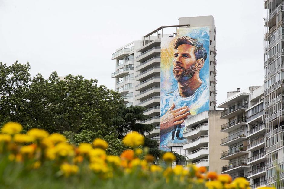 Mural de Leo Messi en Rosario, Argentina. (Foto: La Nación)