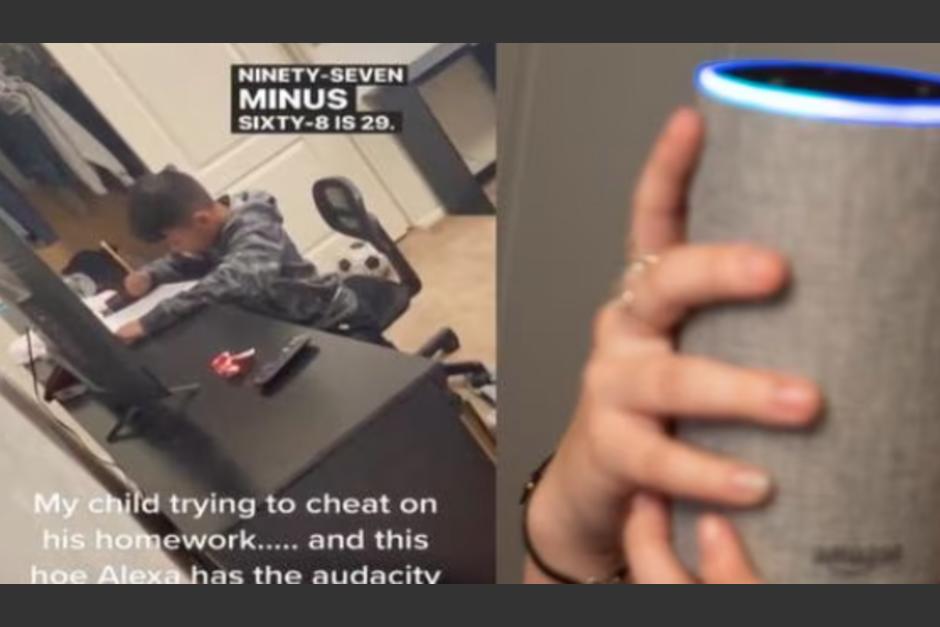 Ni&ntilde;o le pide a Alexa que haga su tarea. (Foto: captura de pantalla)