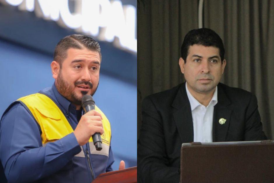 El alcalde de Villa Nueva, Javier Gramajo, se enfrenta al candidato de BIEN, Elmer Hern&aacute;ndez, tras disturbios en Ciudad Peronia. (Foto: Soy502)