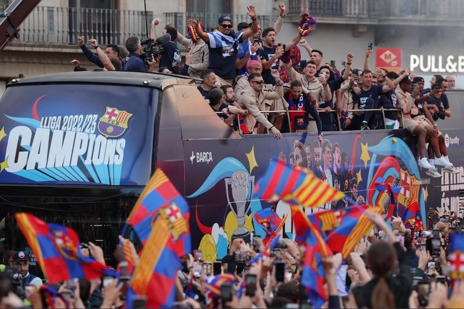 Barcelona celebr&oacute; este lunes el t&iacute;tulo de LaLiga. (Foto: AFP)