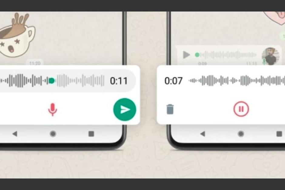 Las funciones de WhatsApp son diversas y así facilitar tanto la escritura como el envío de notas de audio. (Foto: captura pantalla)&nbsp;