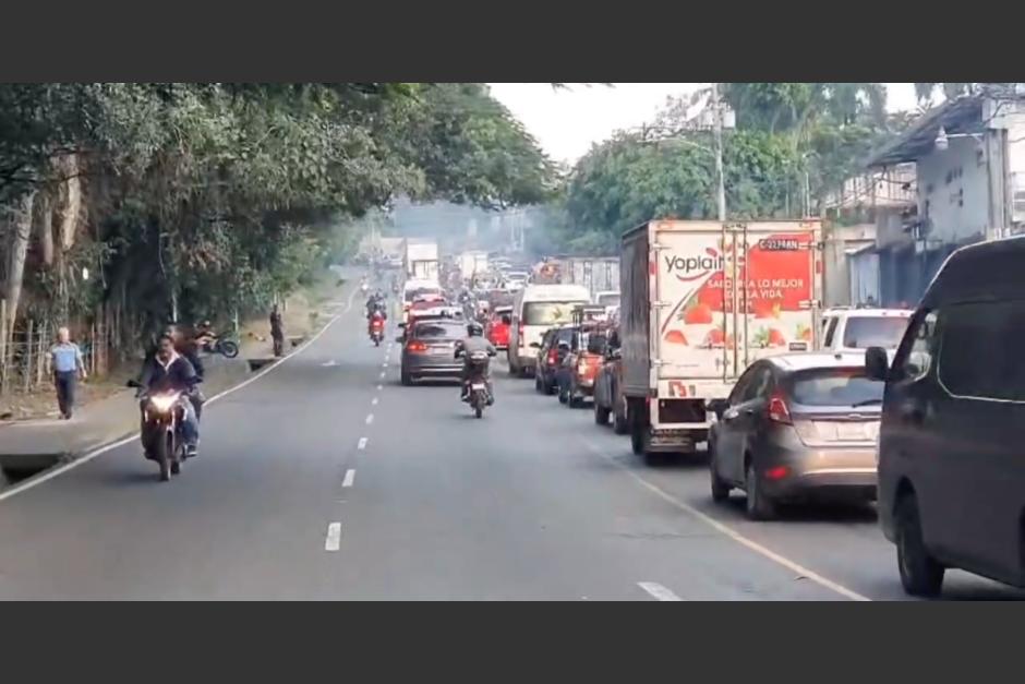 Se reporta tránsito lento en algunas rutas de Villa Nueva. (Foto: captura de video)