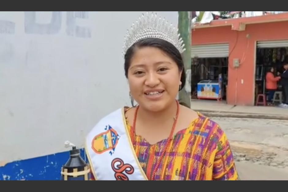 La guatemalteca cometió un peculiar error durante un saludo que envió a los momostecos. (Foto: captura de video)&nbsp;