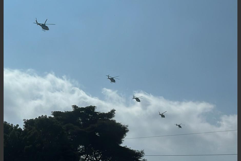 Por esta razón hay sobrevuelo de helicópteros en la ciudad a pocas horas de la toma de posesión. (Foto: Fredy Hernández/Soy502)