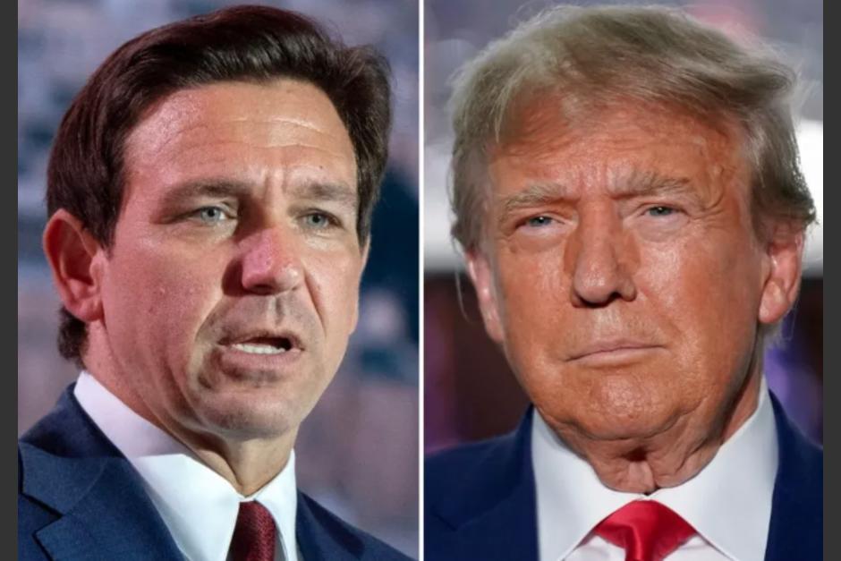 Ron DeSantis, gobernador de Florida, y el expresidente Donald Trump. (Foto: AP)
