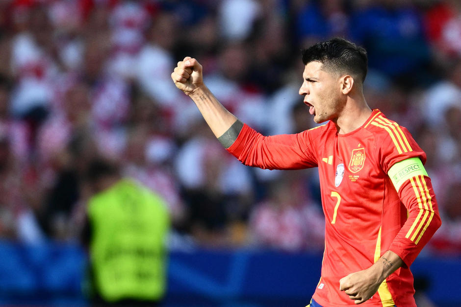 Álvaro Morata fue una de las figuras para la Roja en la victoria sobre Croacia. (Foto: AFP)