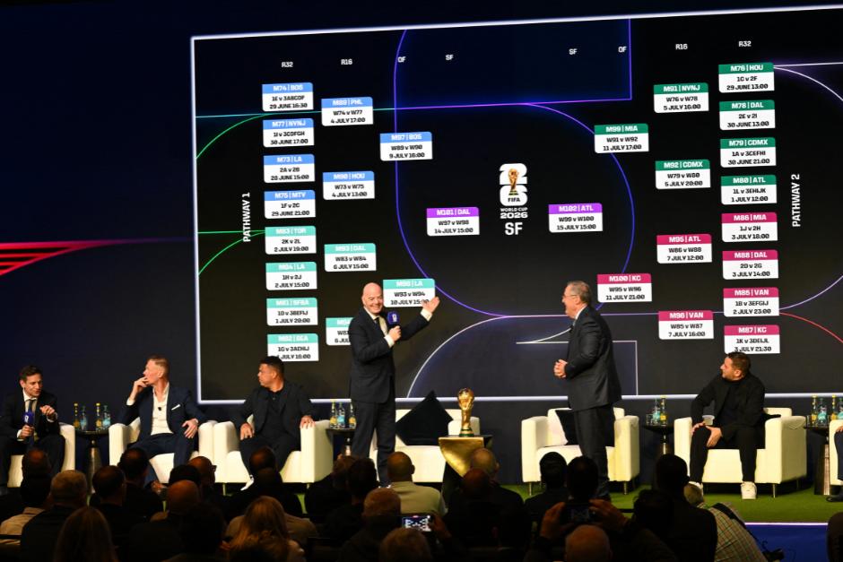 Gianni Infantino, presidente de la FIFA, durante el evento en el que se conoció el calendario completo del Mundial. (Foto: AFP)