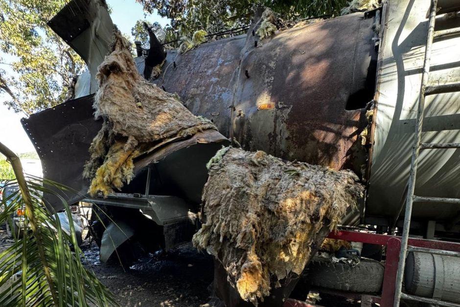 Las personas realizaban trabajos de soldadura en la pipa cuando esta explotó. (Foto: Asonbomd)