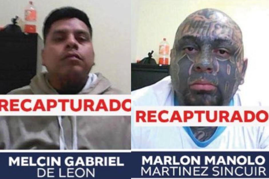 Melcin Gabriel de León, alias "Little Strong" y Marlon Manolo Martínez Sincuir, alias "Spectro" o "Monstruo" fueron recapturados el 17 de octubre en Huehuetenango. (Foto: PNC)