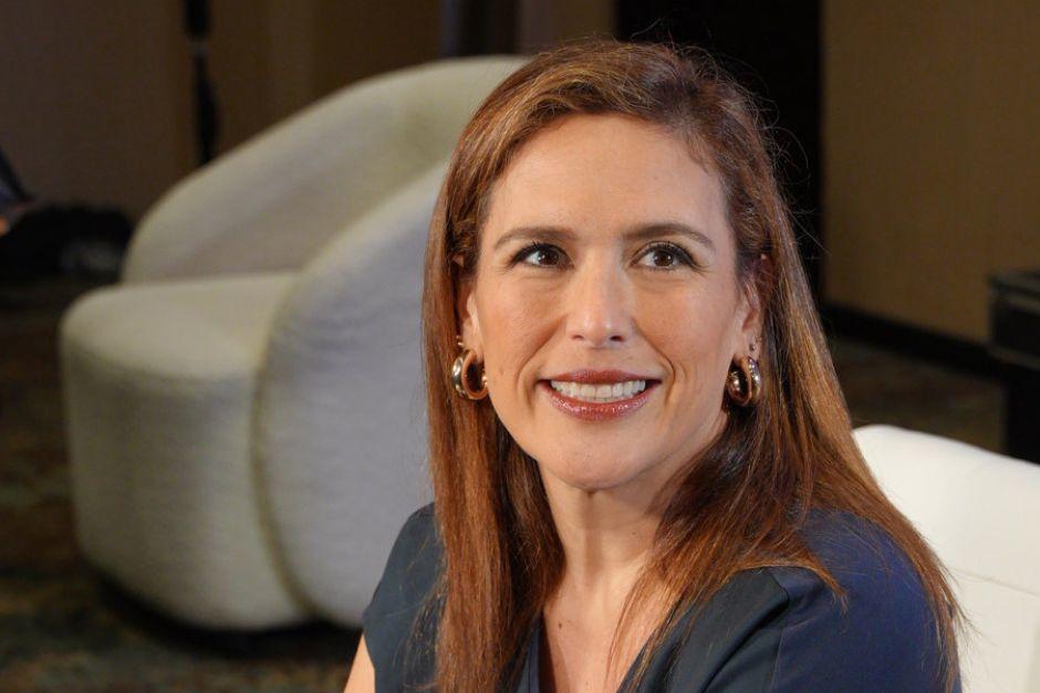 Angélica Vale antes de su presentación en el XX Congreso de Mujeres Líderes Guatemaltecas.&nbsp;(Foto: José Luis Pos/Colaboración)