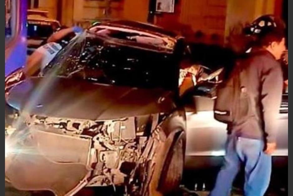 Fuerte impacto entre conductores en Centro Histórico. (Foto: Amilcar Montejo/X)