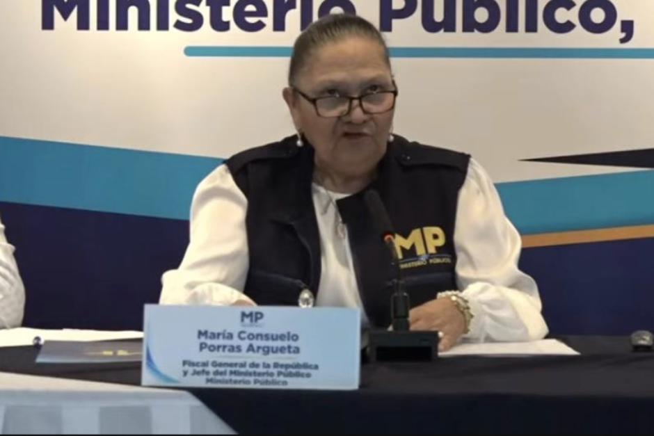 La fiscal general, Consuelo Porras, cuestionó el actuar del Gobierno ante la fuga de 20 pandilleros del Barrio 18. (Foto: MP)