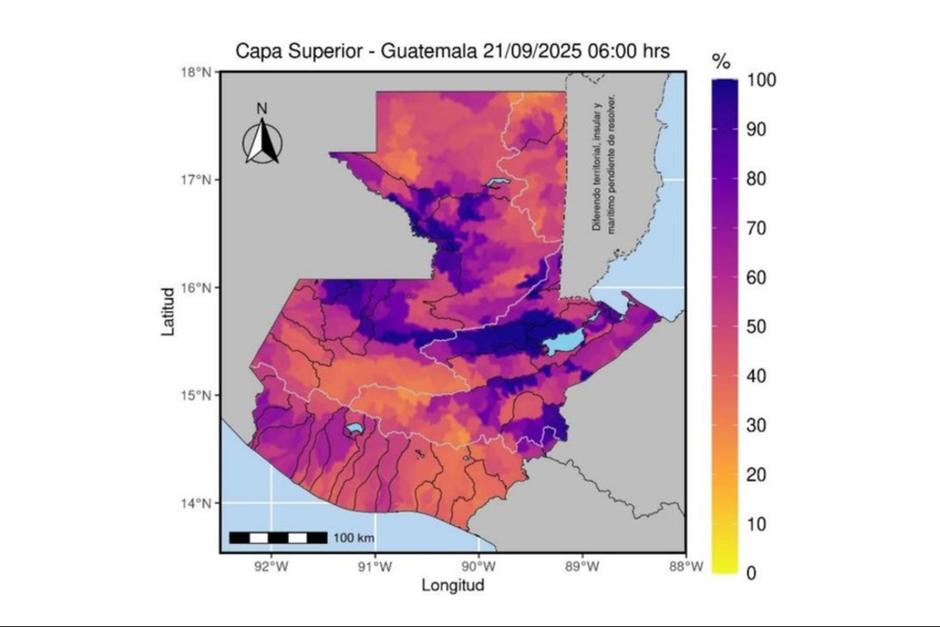 Un alto porcentaje del territorio nacional tiene saturaciónd e agua en el suelo. (Foto: Insivumeh / Soy502)