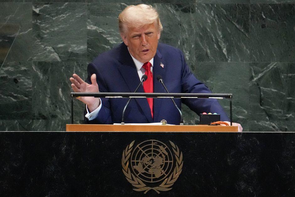 Donald Trump, presidente de Estados Unidos, disertó en la ONU y habló sobre Palestina, el conflicto entre Rusia y Ucrania, y del narcotráfico proveniente de Venezuela. (Foto: AFP)
