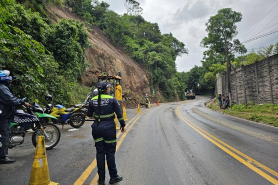 La Conred emitió una serie de recomendaciones por el alto nivel de susceptibilidad y exposición a deslizamientos en la carretera a Boca del Monte.&nbsp;(Foto: PMT Villa Canales)