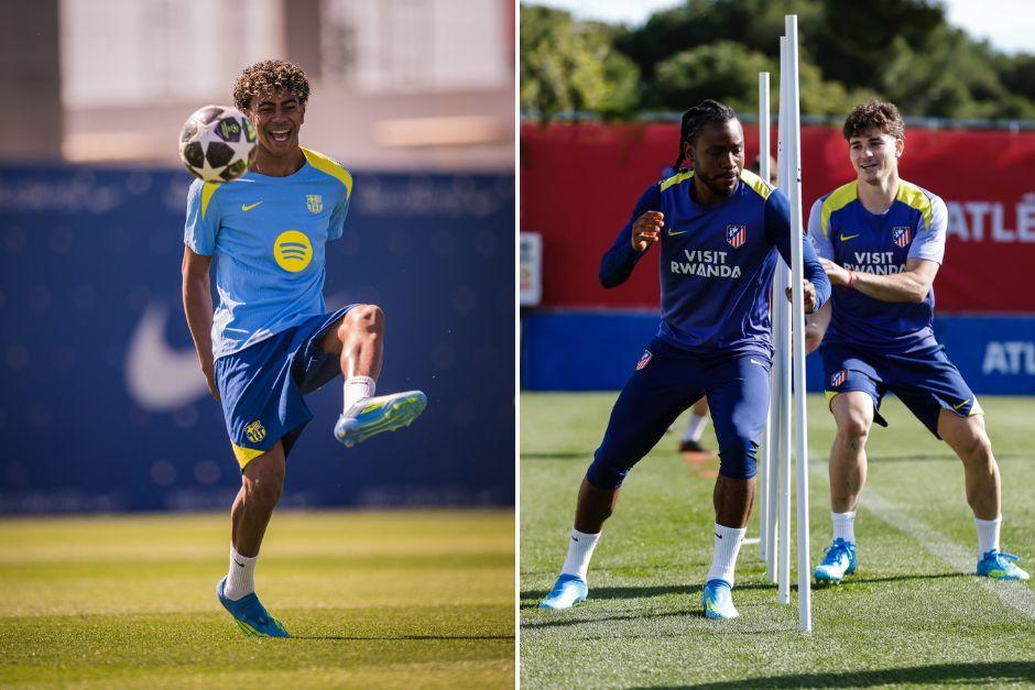 Lamine Yamal se enfrentar&aacute;n a Lookman y Juli&aacute;n &Aacute;lvarez en un choque de alta tensi&oacute;n en Champions. (Foto: Redes)