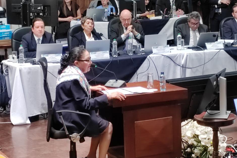 La fiscal general Consuelo Porras durante su disertaci&oacute;n ante la Comisi&oacute;n de Postulaci&oacute;n. (Foto: Guatemala Visible)