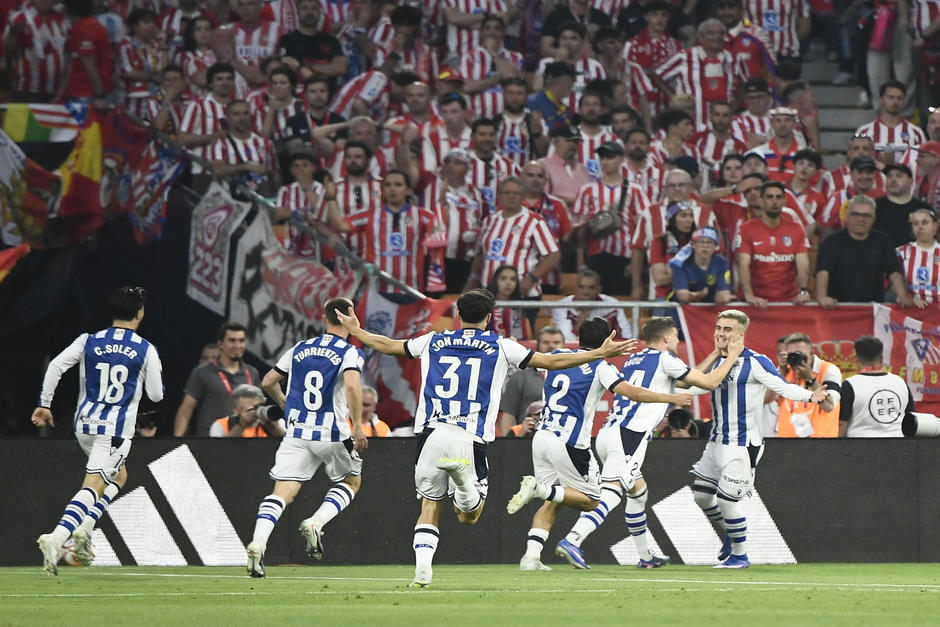 La Real Sociedad consigui&oacute; su cuarta Copa del Rey ante el Atl&eacute;tico. (Foto: AFP)&nbsp;