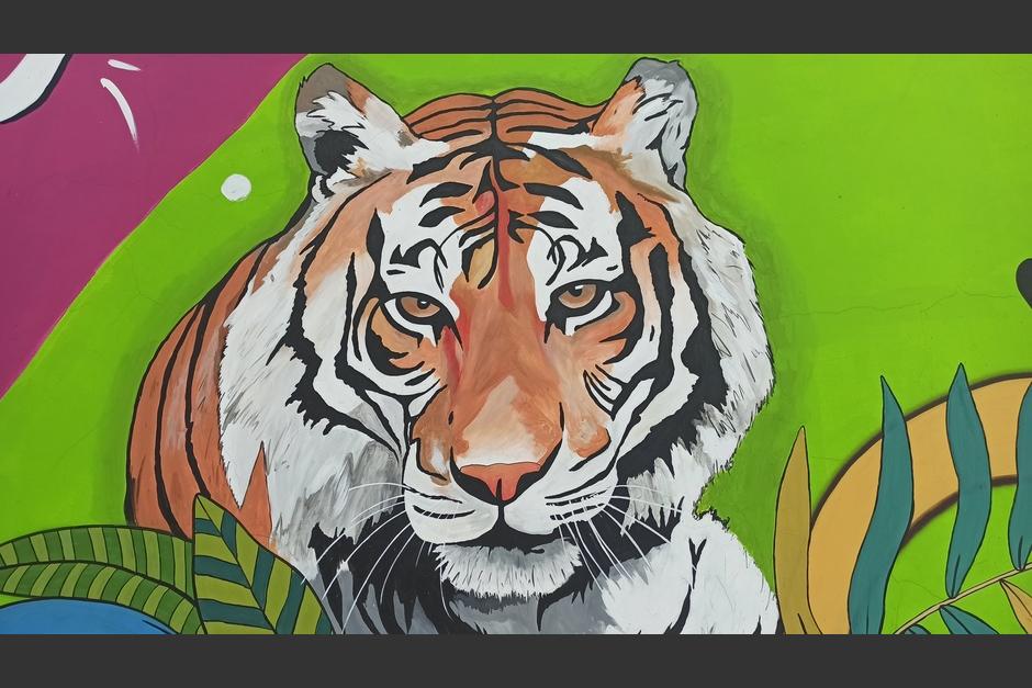 El tigre es una de las figuras m&aacute;s llamativas en sus murales. (Foto: Edwards Morales/Colaborador)