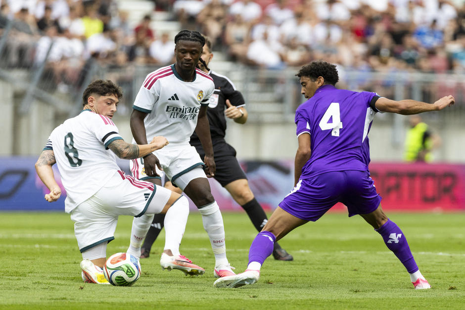 Camavinga y Valverde protagonizaron el encuentro de fogueo ante el conjunto italiano. (Foto: AFP)&nbsp;
