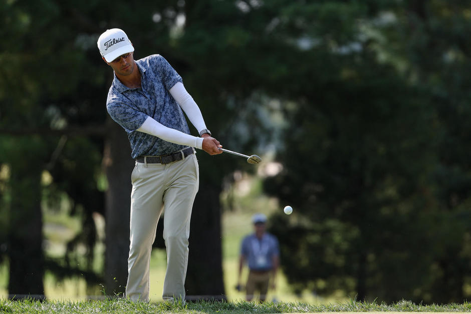 Gabriel Palacios avanz&oacute; tres rondas en el U.S Amateur Championship 2026, que se disputa en Pensilvania. (Foto: AFP)