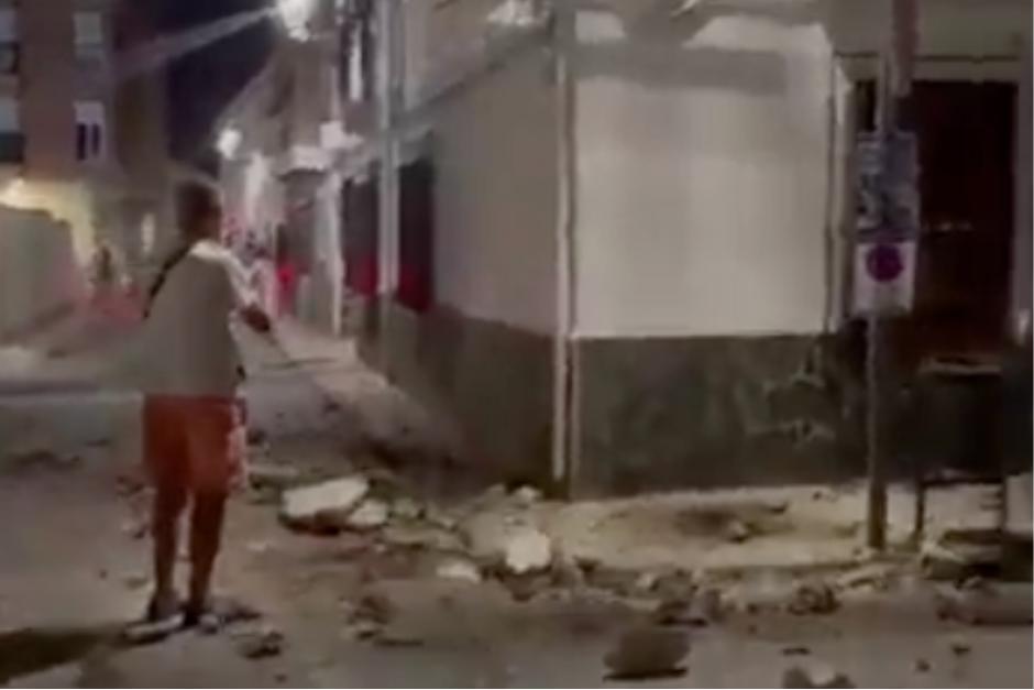 El sismo de 5.2 dej&oacute; da&ntilde;os materiales. (Foto: Captura de video)
