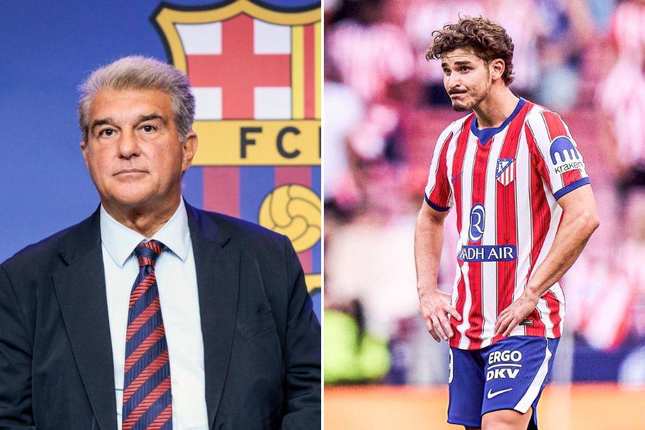 Joan Laporta conf&iacute;a en que el Atl&eacute;tico est&eacute; dispuesto a negociar la salida de Juli&aacute;n &Aacute;lvarez. (Foto: Redes)