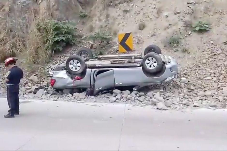 El accidente de tr&aacute;nsito se registr&oacute; en San Antonio La Paz, El Progreso. (Foto: captura de video de Provial)