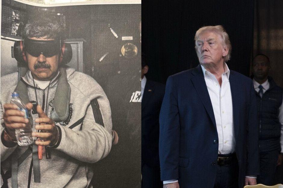 Nicol&aacute;s Maduro no pudo cerrar la puerta del b&uacute;nker, asegur&oacute; Donald Trump. (Foto: redes sociales)