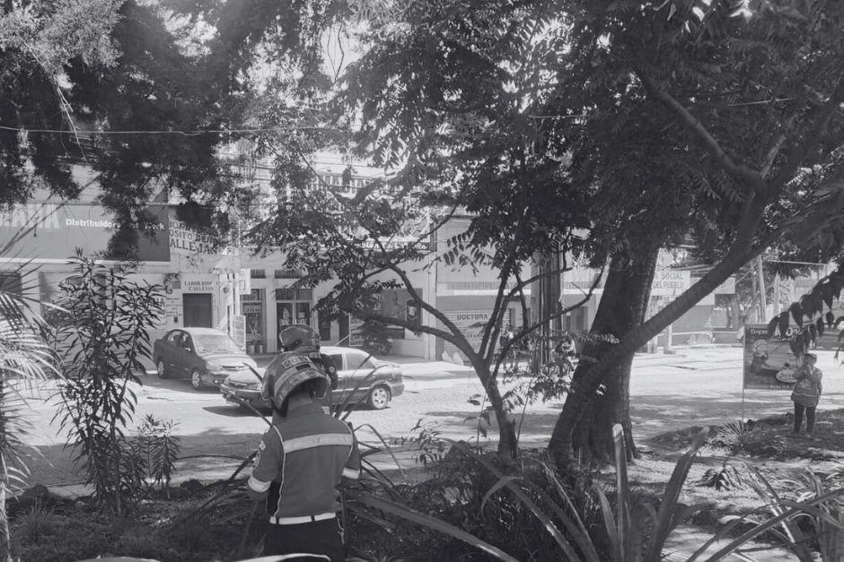 El cuerpo se encontraba sobre el arriate de la calzada San&nbsp;Juan. (Foto: Bomberos Municipales)