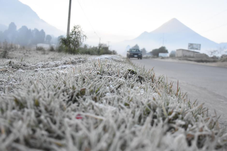 La escarcha cubre los campos de Quetzaltenango, principalmente en la zona 10.&nbsp;(Foto: Erick Miguel Colop)