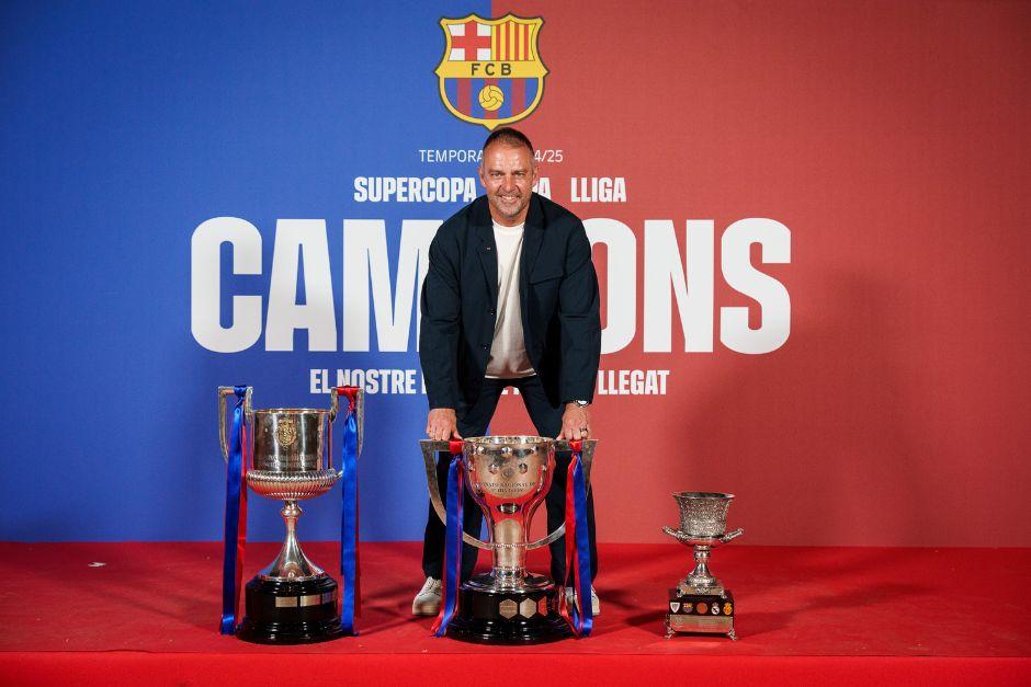Desde su llegada al club en 2024, el DT alem&aacute;n ha conseguido cuatro t&iacute;tulos con el Barsa: Liga, Copa del Rey y dos Supercopas de Espa&ntilde;a. (Foto: FCB)