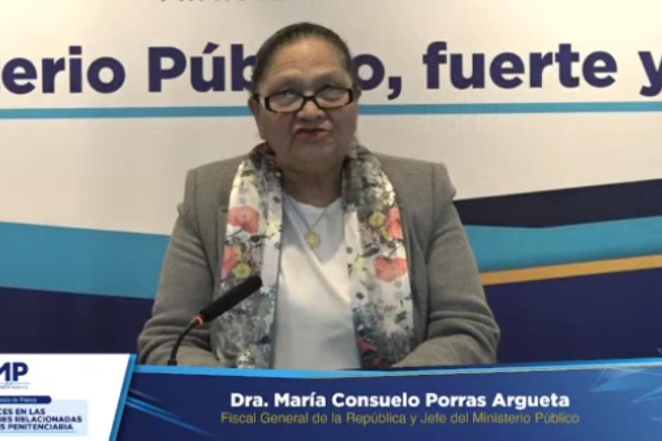 La fiscal general, Consuelo Porras, le respondi&oacute; al presidente Ar&eacute;valo. (Foto: captura de pantalla)